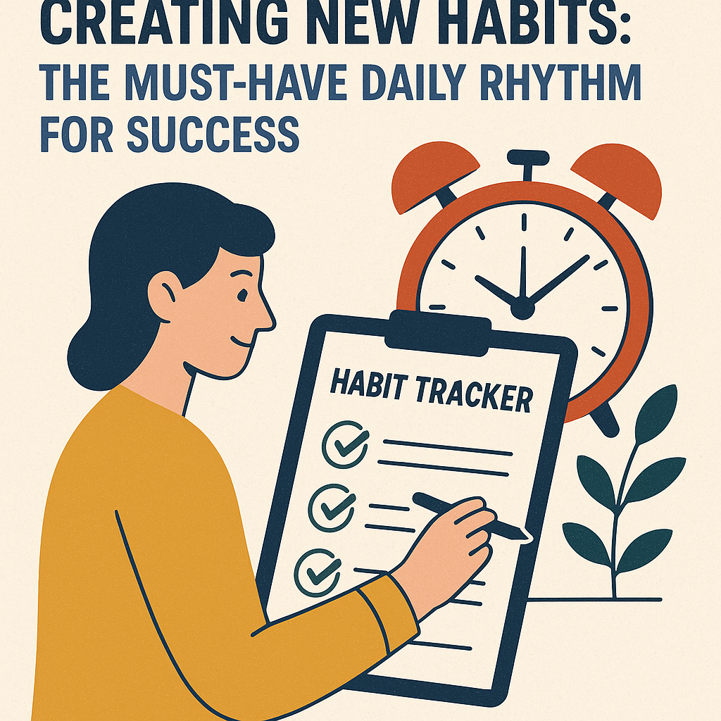 Generate a high-quality, relevant image prompt for an article about: Creating New Habits: The Must-H